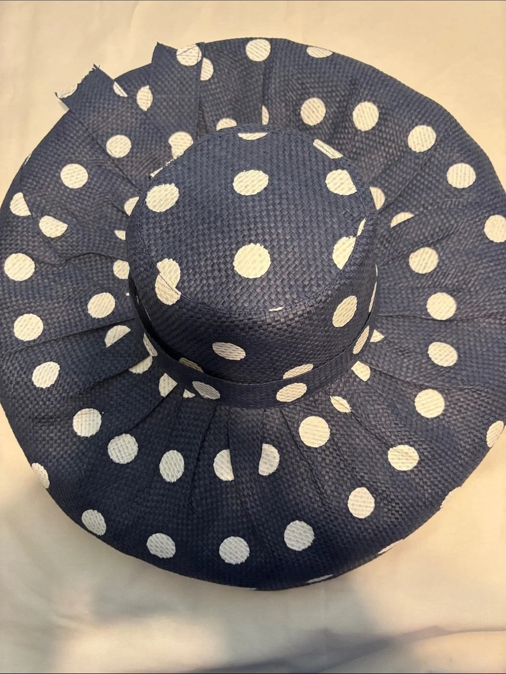 Mud Pie Navy and White Polka Dot Wide Brim Sun Hat